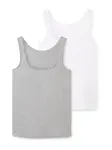 TOM TAILOR Top  sivá melírovaná / biela