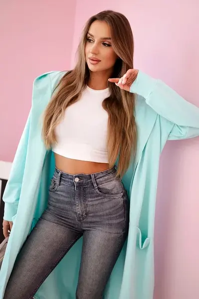 Pelerína s kapucí oversize mint