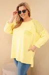 Kesi žlutá plus size mikina s potiskem