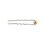 Vlnitá vlásenka se zlatou perličkou Eurostil Professional - 6 cm, bronzová - 6 ks (03211)