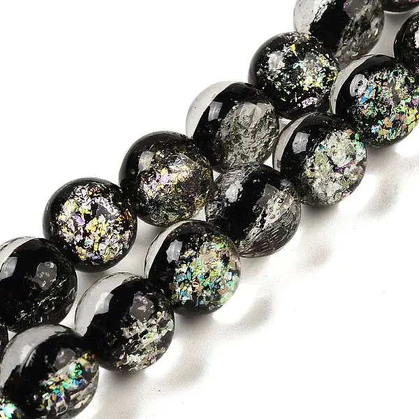 Handmade Dichroic Foil Glass Beads Strands