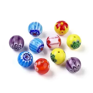 Handmade Millefiori Glass Round Beads