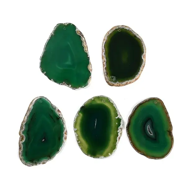 Dyed & Heated Natural Agate Slice Big Pendants