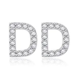 Brass Cubic Zirconia Stud Earrings