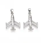Brass Micro Pave Cubic Zirconia Pendants