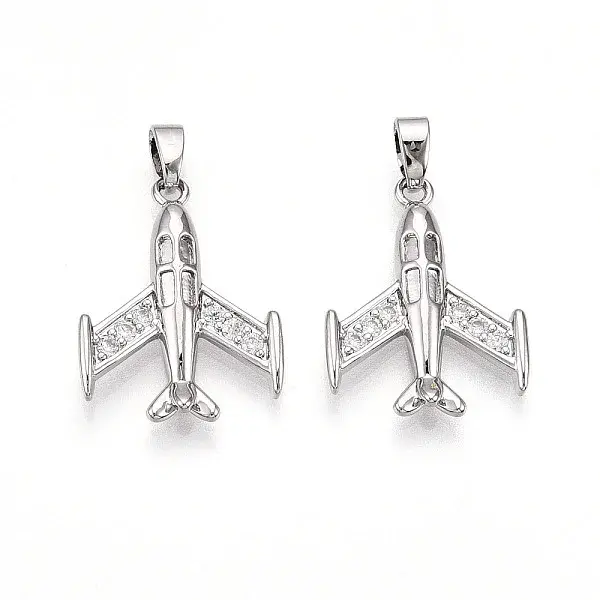 Brass Micro Pave Cubic Zirconia Pendants