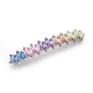 Brass Micro Pave Cubic Zirconia Links