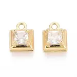 Brass Micro Pave Cubic Zirconia Pendants
