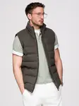 Ombre Men's quilted wool sleeveless jacket - olive melange
