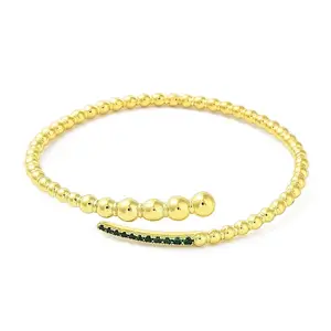 Brass Micro Pave Cubic Zirconia Cuff Bangles