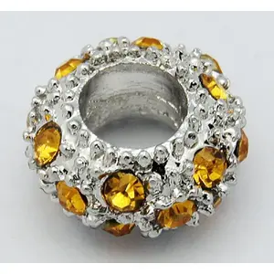 Alloy Rhinestone European Beads