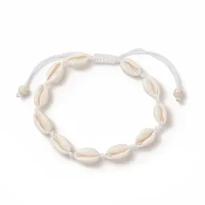 Natural Cowrie Shell Braided Beaded Anklets