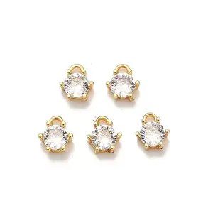 Brass Micro Pave Cubic Zirconia Pendants