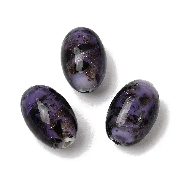 Handmade Gold Sand Lampwork Beads