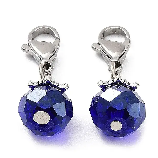 Electroplate Faceted Glass Pendants