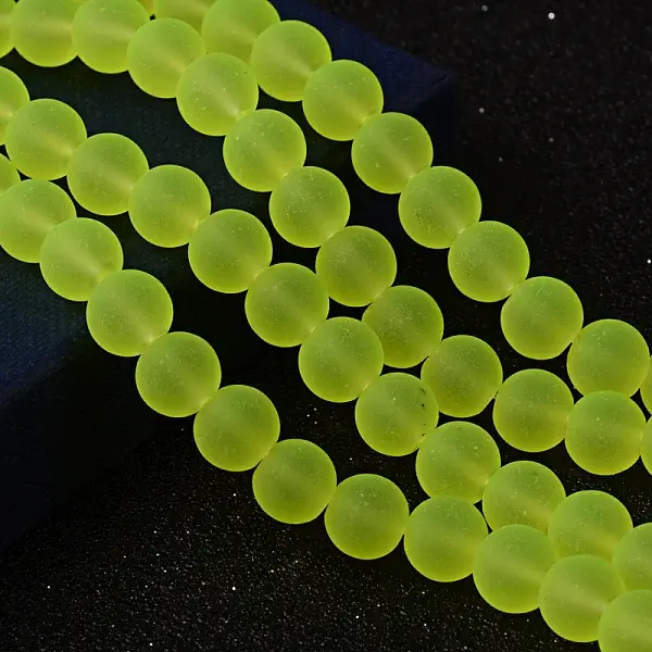 Baking Paint Transparent Glass Bead Strands