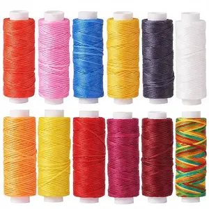 12Rolls 12 Colors Waxed Polyester Cord