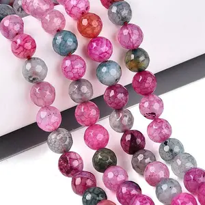 Natural Fire Crackle Agate Beads