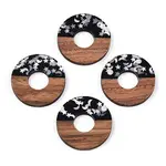 Opaque Resin & Walnut Wood Pendants