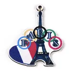 French Theme Printed Wood Pendants