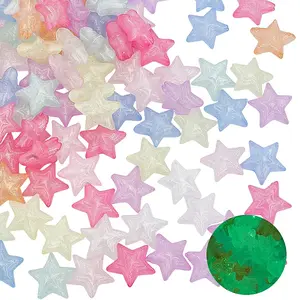100Pcs Luminous Transparent Acrylic Beads