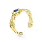 Cubic Zirconia Rhombus Open Cuff Ring