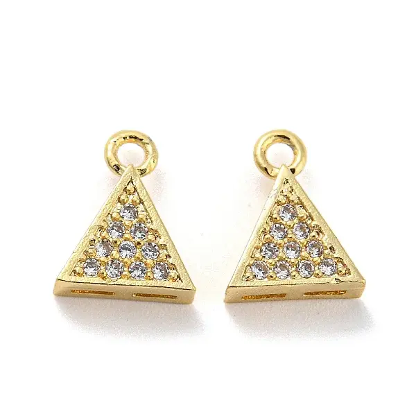 Rack Plating Brass Micro Pave Cubic Zirconia Charms