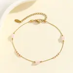 304 Stainless Steel with Glass Column Bead Anklets