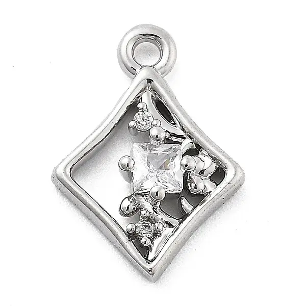 Brass Micro Pave Cubic Zirconia Pendants