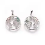Brass Micro Pave Cubic Zirconia Pendants
