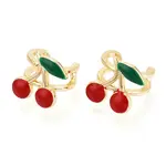 Brass Enamel Cuff Earrings