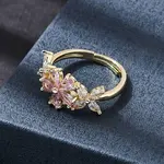 Brass Pave Cubic Zirconia Cuff Open Rings