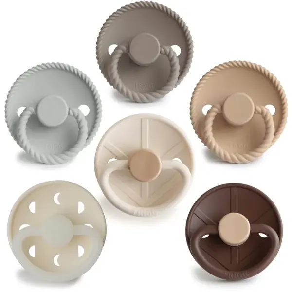 FRIGG 6-Pack Pacifiers Round Silicone Size 1 dudlík Earthy Wonder 6 ks