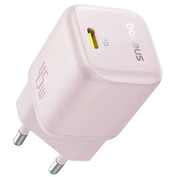 Nabíječka do sítě Baseus PicoGo 45W, 1xUSB-C, růžová