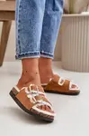 Boto Dámske Papuče S Prackami A Kožušinou Camel Ezilena