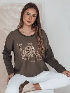 Dámska blúzka LOVEGLOW, tmavohnedá