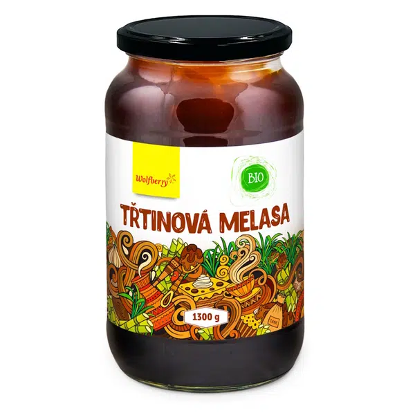 WOLFBERRY Třtinová melasa 1300 g BIO, poškozený obal