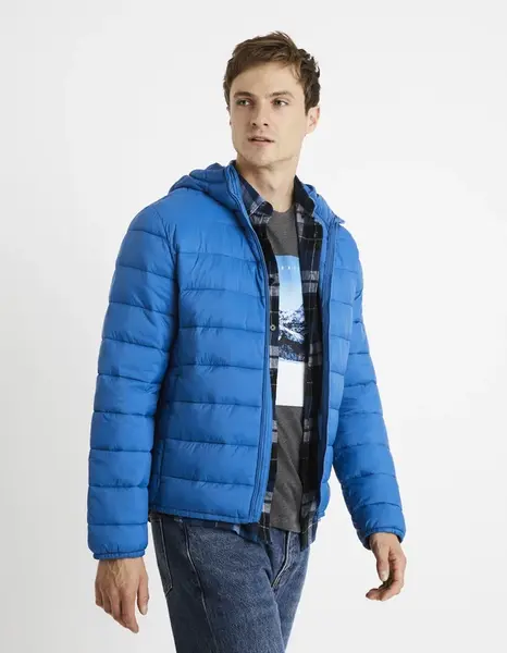 Modrá pánska ľahká prešívaná bunda Celio Vububble