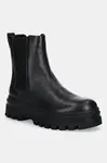 Kožené kotníkové boty Calvin Klein LUGGED CHELSEA BOOT HIGH LTH pánské, černá barva, YM0YM01334