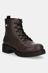 Tommy Jeans Kožené kotníkové boty Tommy Jeans TJW LACE UP LEATHER BOOT