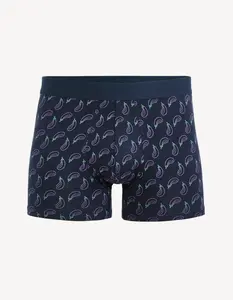 Tmavomodré pánske vzorované boxerky Celio Giboberneo