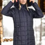 Z6653 DEWBERRY DÁMSKY KABÁT - TMAVO MODRÁ