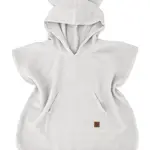 Baby Nellys Dětské mušelínové pončo lux s kapucí Teddy, rychleschnoucí, šedé