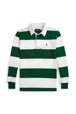 Dětské bavlněné tričko s dlouhým rukávem Polo Ralph Lauren bílá barva, 323882614008