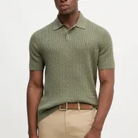Bavlněné polo tričko Tommy Hilfiger pánské, zelená barva, MW0MW40701