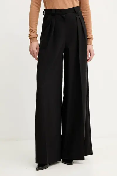 Kalhoty Simona Corsellini dámské, černá barva, high waist, A25CPPA00301