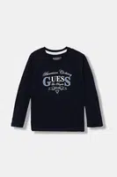 Dětské bavlněné tričko s dlouhým rukávem Guess tmavomodrá barva, s potiskem, N5YI21 K8HM4