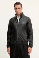 Kožená bunda Emporio Armani černá barva, přechodná, 01R55P 01P54