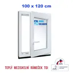 Jednokřídlé - Plastové okno | 100x120 cm (1000x1200 mm) | Pravé | Bílé