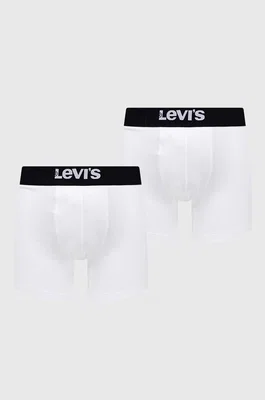 Boxerky Levi's 2-pack pánské, bílá barva